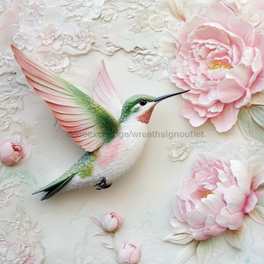 Hummingbird Sign, DCO-13210, Sign For Wreath, 10x10